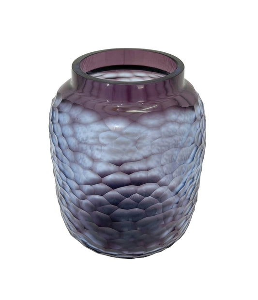 23cm Elegant Kimono Violet Floral Vase Purple & Blue Textured Geometric Surface