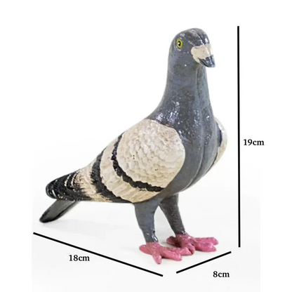 Cast Iron Standing Pigeon Figure 19cm Outdoor Statue Garden Sculpture Birds Garden Decor Realistic Pigeon Figurine