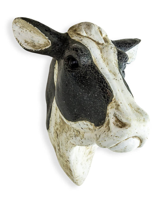 54cm Large Friesian Cow Wall Head Black and White Cow Head Bust 3D Wall Mounted Farmhouse Decor Farm Kitchen