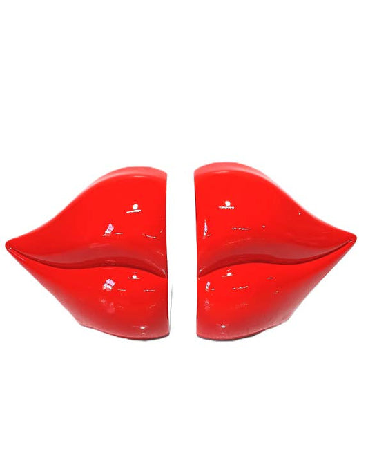 Set of Red Lips Bookends - Vibrant Book Stoppers for Stylish Organization