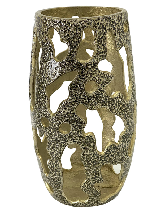 Elegant Black & Gold Vase Abstract Vase Metallic Finish Modern Textured Surface