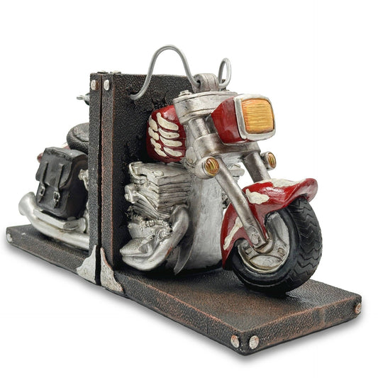 Motorbike Bookends Power Bike Gift for Biker Figurine Book Stoppers Decorative Shelf Accents Biker Decor Ornament vehicle sculpture library