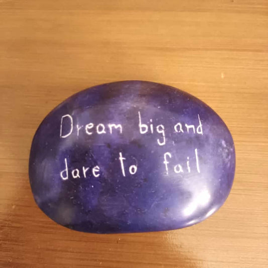 Dream Big Stone Sentiment Message Pebble Words Motivational Gift Inspirational Quote Paper Weight Encouragement Supportive Meaningful Gift