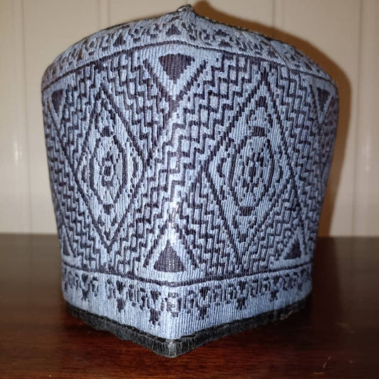 23 inch African Hausa Fulani Traditional Handmade Cap Nigerian Tangaran Size 23" Costume Headwear Headgear for Men Woven Hat West Africa