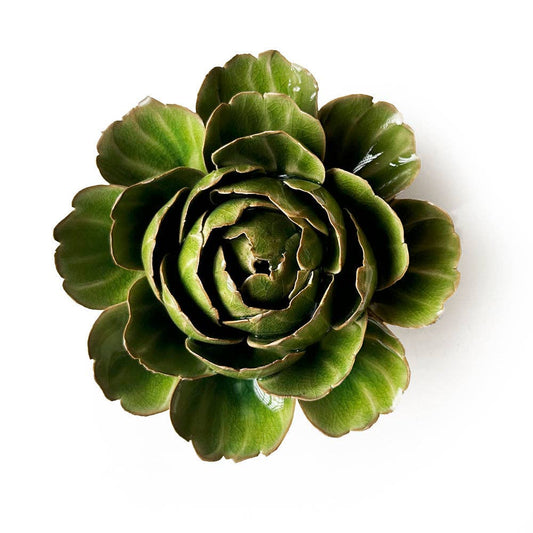 15cm English Garden Ceramic Flower Green Cabbage Vegetable Wall Hanging