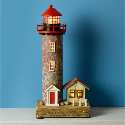 Lighthouse With Led Light, 27x12cm