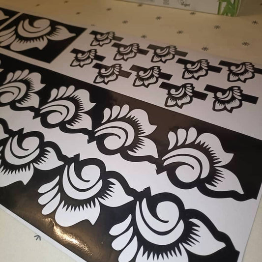 14-piece set Henna Stencils Template Hands and Feet Temporary Henna Tattoo Stencil Set Mehndi Body Art Bridal Henna Floral Designs